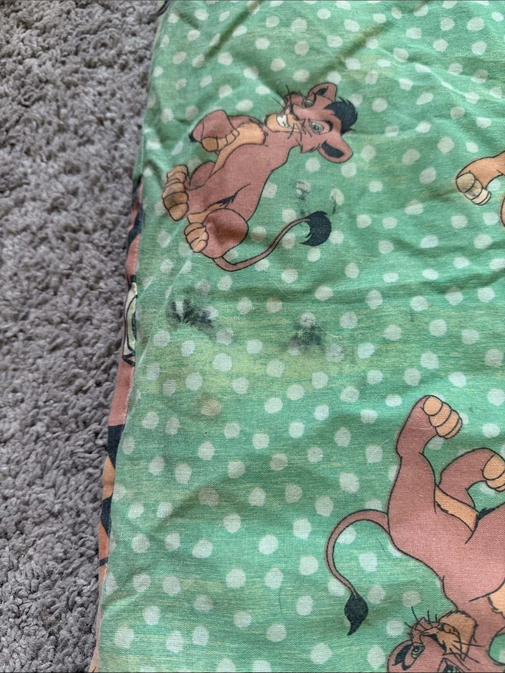Vintage 90s Disney Lion King Simba Nala Comforter Blanket 1990s Bedding